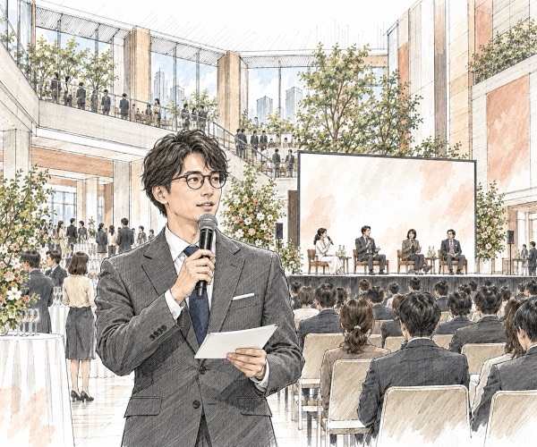 バイリンガルMCの司会者のイメージイラスト