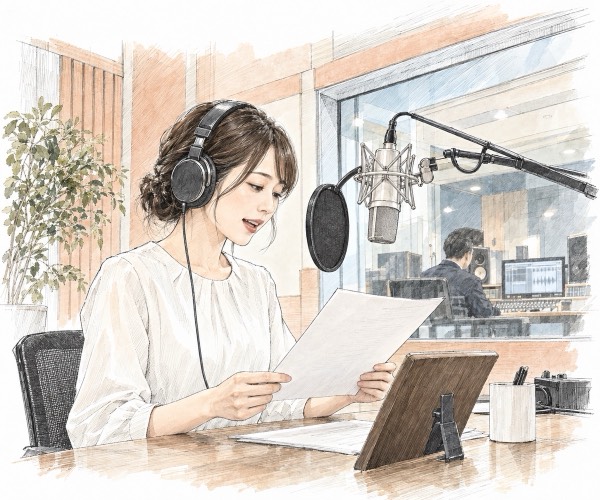 ナレーター・声のプロの司会者のイメージイラスト