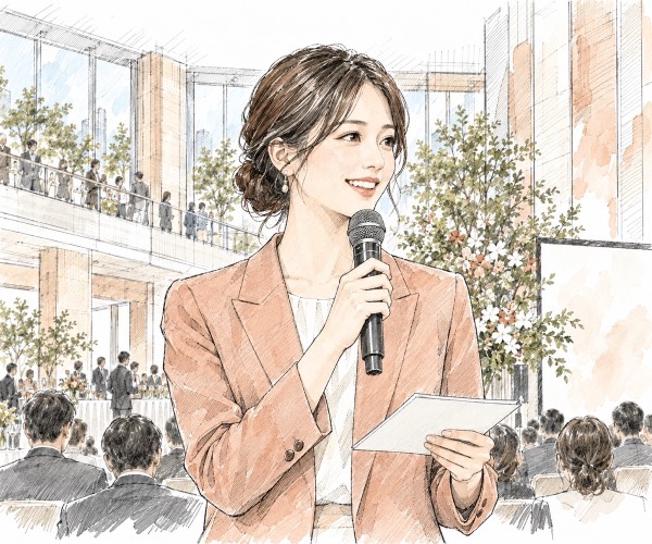 イベント・ステージ向けの司会者のイメージイラスト