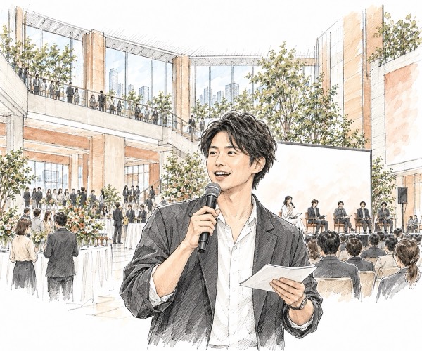 個性派・タレントMCの司会者のイメージイラスト